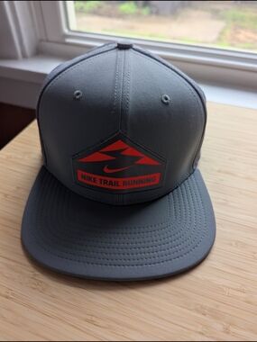 Nike Gray Snapback Hat with Orange Trail Logo